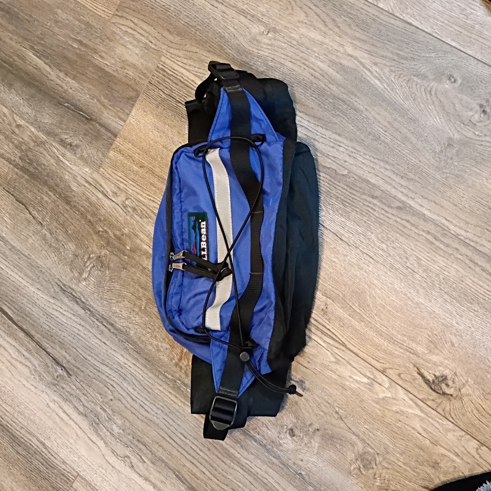 L.L. Bean Regular Performance Fanny Pack Black Blue Vintage 80s